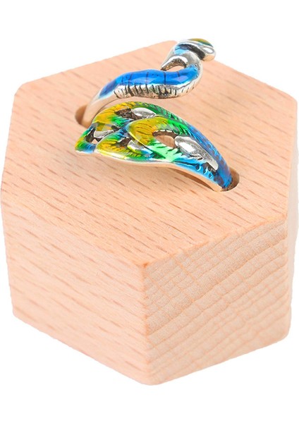 Ahşap Yüzük Tutucu Ring Standı Rustik Yeniden Kullanılabilir Ekran Düğün Dükkanı Hexagon 1 Yuvası (Yurt Dışından)