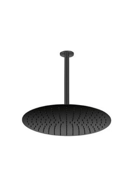Ankastre Duş Başlığı Oval Slim Metal Ø40 cm Siyah ADS24-S