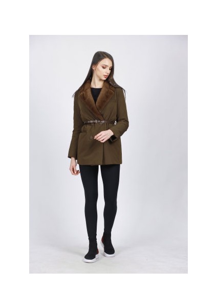 Kadın Oversize Haki Blazer Ceket
