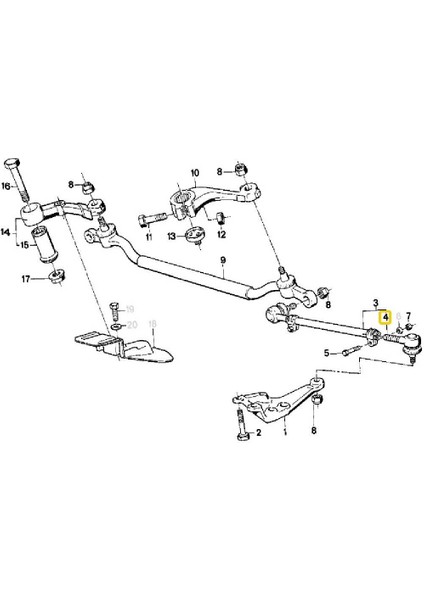 Bmw E24 E28 E31 E32 ve E34 Uyumlu Frow Dış Rot Başı 32211135819