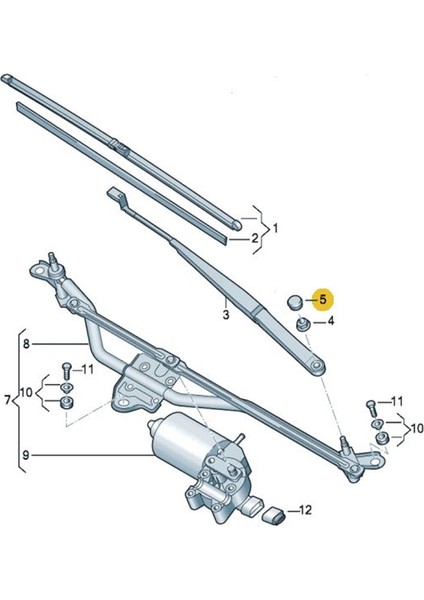 VW EOS 2006-2011 Ön Cam Silecek Kolu Vida Kapağı 1J0955205A