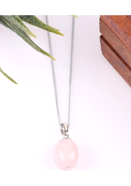 Pembe Kuvars Doğal Taş Kolye fiyatları