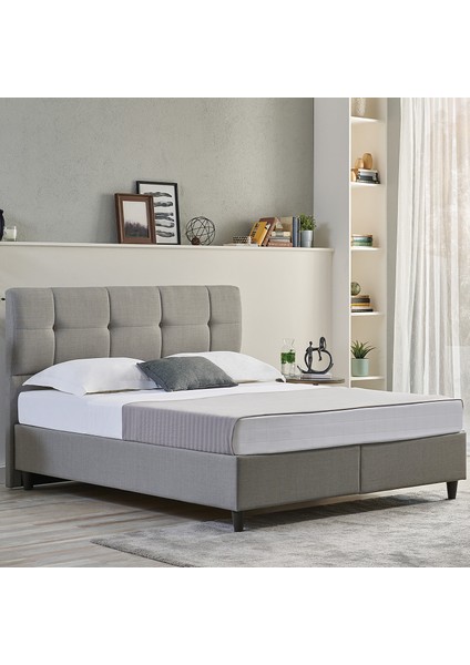 Bedding Lento Baza - Arges Başlık 2'li Set - Gri - 120X200