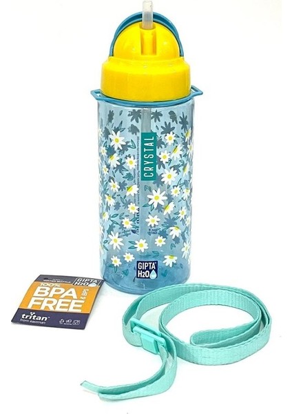 Mavi Crystal Tritan Desenli Pipetli Matara Suluk 500 ml fiyatları