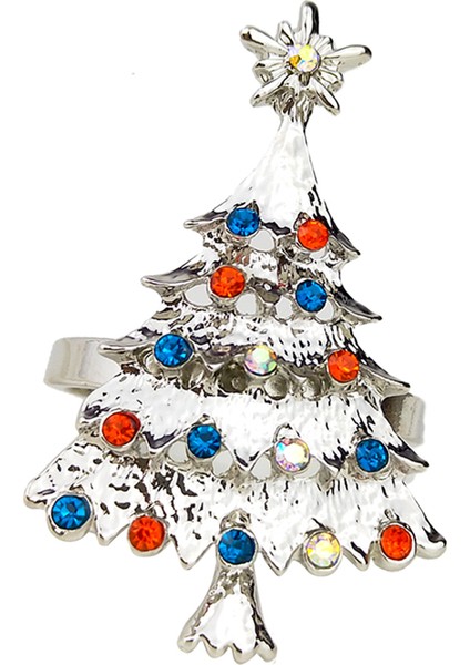 Düğün Peçete Yüzüğü Noel Ağacı Gümüş( Yurt Dışından )