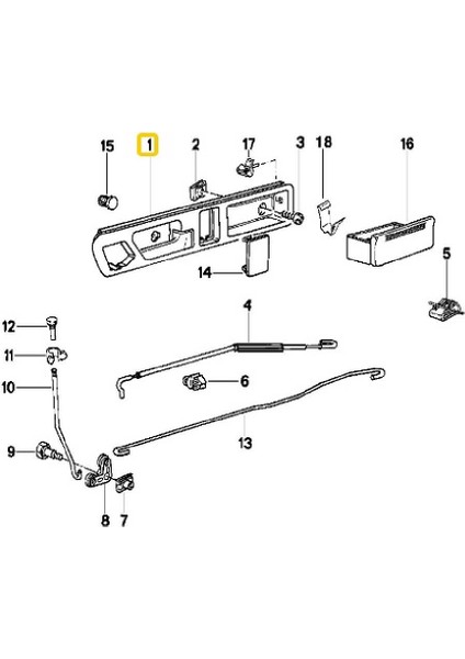 Bmw E34 Uyumlu Arka Sağ Kapı Iç Açma Mandalı Oem No 51228137388 fiyatları