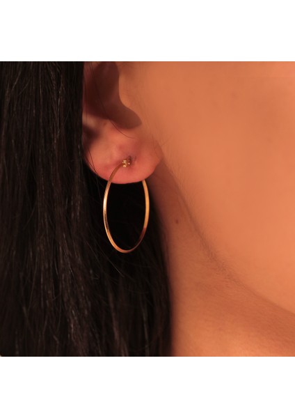 Adil Idil Kuyumculuk Tel Orta Boy Halka Küpe