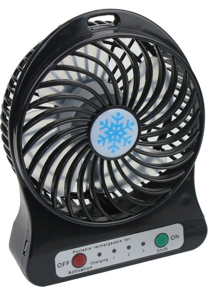 Mini Şarjlı Fan Vantilatör Masaüstü 3 Kademeli Soğutucu Sessiz Şarjlı Vantilatör Fan Masaüstü Vantilatör Fan