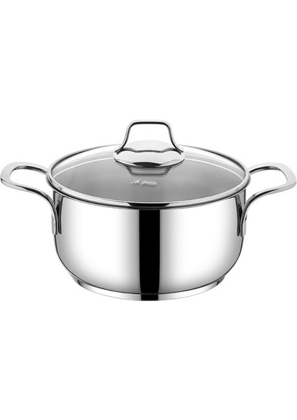 Metal Saplı 24X12 cm Cam Kapaklı Derin Tencere 9405