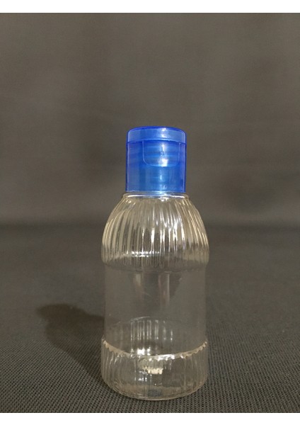 50 ml Flip Top Mavi Kapaklı Est Likit Mürekkep Dezenfektan Kolonya Boş Plastik Şişesi