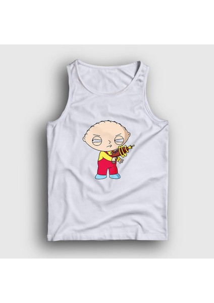 Unisex Beyaz Gun Stewie Griffin Family Guy Atlet