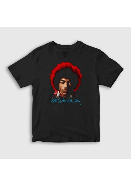 Unisex Çocuk Siyah Both Side Of The Sky Jimi Hendrix T-Shirt