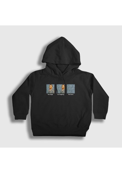 Unisex Çocuk Siyah Van Gone Art Painter Vincent Van Gogh Kapüşonlu Sweatshirt