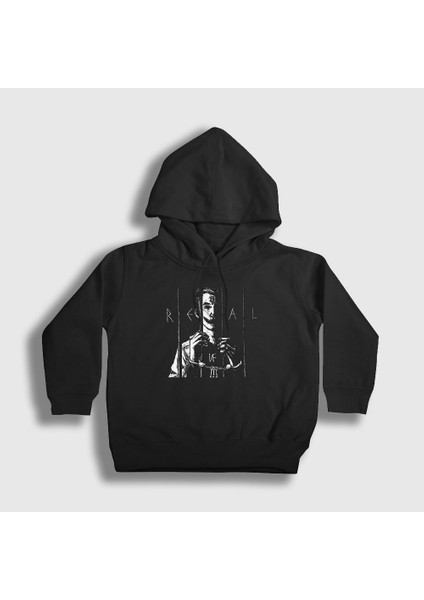 Unisex Çocuk Siyah Real Rapper NF Kapüşonlu Sweatshirt