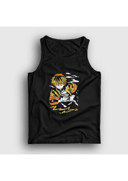 Unisex Siyah Zenitsu V2 Anime Demon Slayer Kimetsu No Yaiba Atlet
