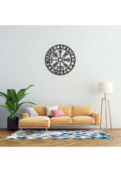 Viking Sembol Vegvisir, Duvar Dekoru, Metal Tablo, Laser Tablo, Hediyelik, Dekoratif