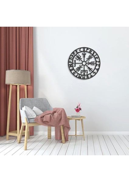 Viking Sembol Vegvisir, Duvar Dekoru, Metal Tablo, Laser Tablo, Hediyelik, Dekoratif