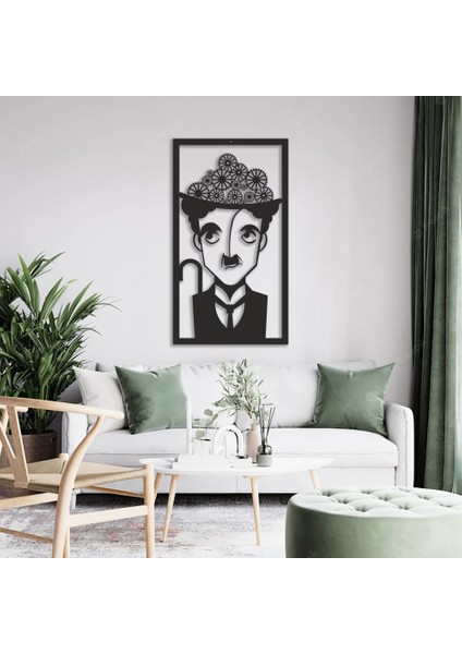Charlie Chaplin Portre, Duvar Dekoru, Metal Tablo, Laser Tablo, Hediyelik, Dekoratif