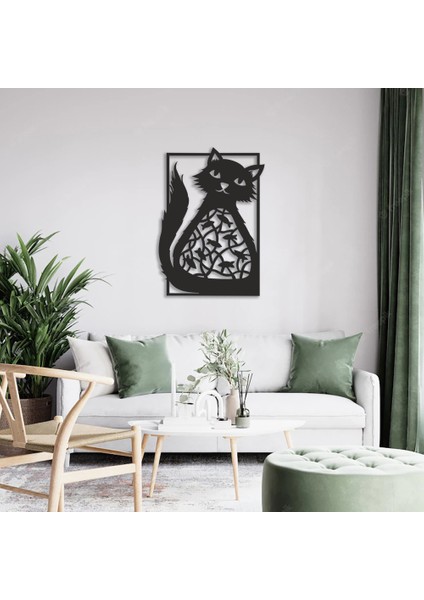 Kedi ve Balıklar, Duvar Dekoru, Metal Tablo, Laser Tablo, Hediyelik, Dekoratif
