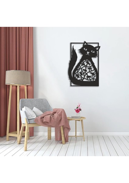 Kedi ve Balıklar, Duvar Dekoru, Metal Tablo, Laser Tablo, Hediyelik, Dekoratif