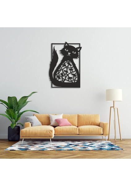 Kedi ve Balıklar, Duvar Dekoru, Metal Tablo, Laser Tablo, Hediyelik, Dekoratif