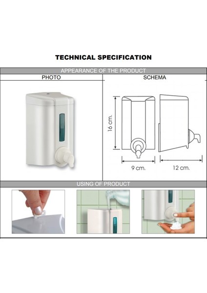 Vialli F2 Hazneli Köpük Sabun Dispenseri Aparatı 500 ml Beyaz