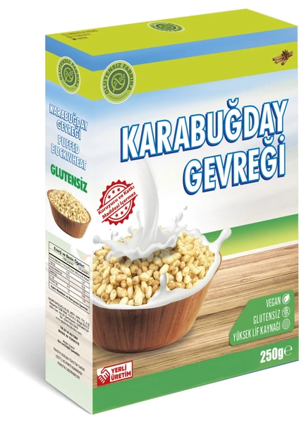 Glutensiz Fabrika Glutensiz Karabuğday Gevreği Tarçınlı 250 gr Katkısız