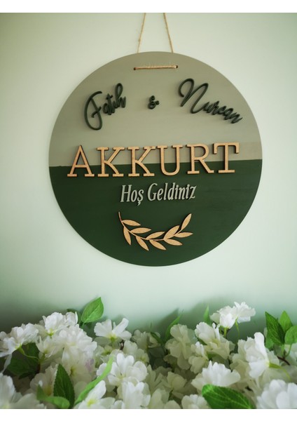 Kişiye Özel Ahşap Mdf Dekoratif Kapı Süsü