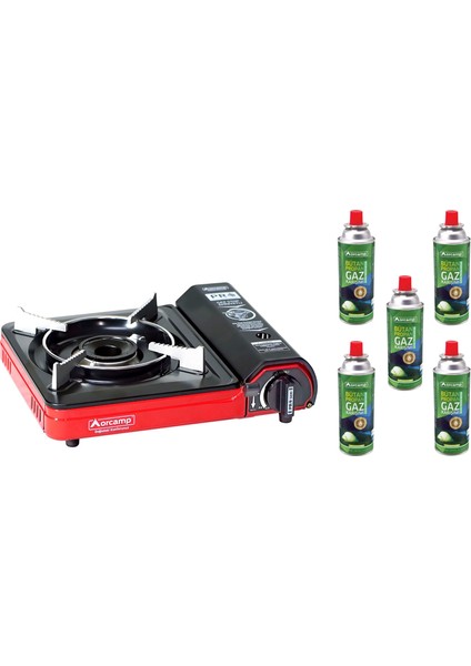 Tekli Portatif Kamp Ocak Gaz Stop Emniyetli + 5 Adet 227 Kartuş modelleri