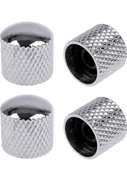 4 Adet Elektro Gitar Bas Ses Kontrol Düğmeleri Düğmeleri Krom (Yurt Dışından)