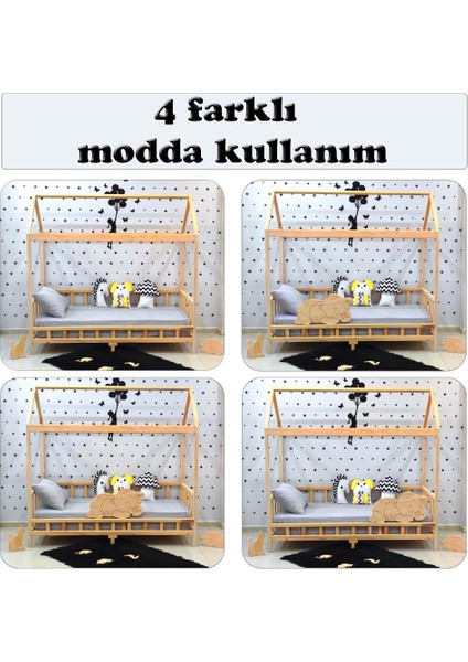 Çocuk Karyola Doğal Çam Montessori Yatak Bebek Beşiği fiyatları