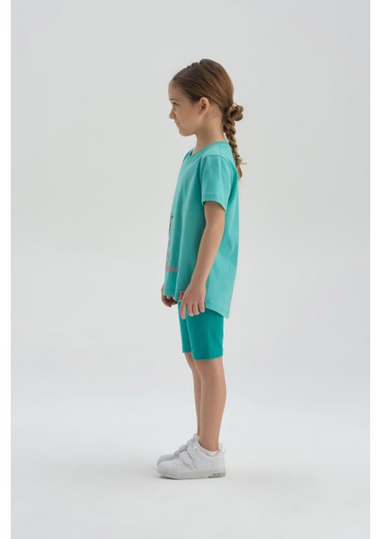 Kız Çocuk Taytı Yeşil Renk Pamuklu Konforlu Tasarım 95% Pamuk 5% Elastan modelleri