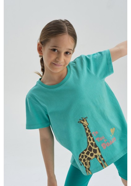 Kız Çocuk Taytı Yeşil Renk Pamuklu Konforlu Tasarım 95% Pamuk 5% Elastan fırsatları