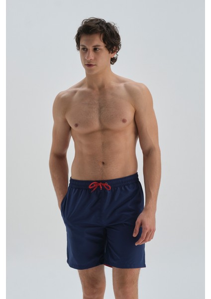 Lacivert Mıcro Orta Düz Şort