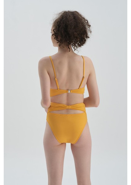 Sarı Halter Yaka Bikini Üst