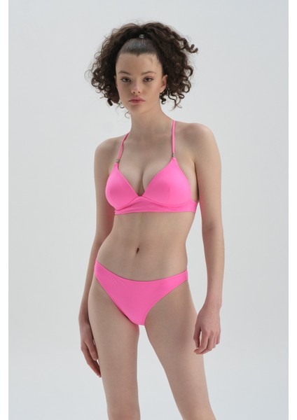 Neon Pembe Düşük Bel Bikini Alt