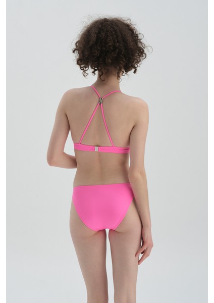 Neon Pembe Düşük Bel Bikini Alt