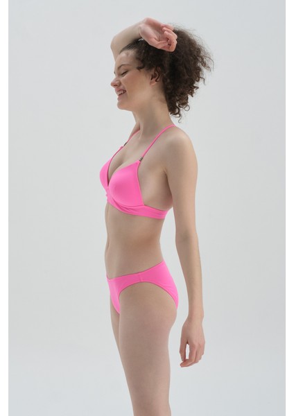 Neon Pembe Düşük Bel Bikini Alt