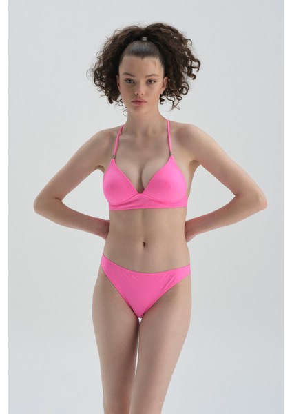 Neon Pembe Düşük Bel Bikini Alt