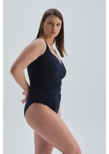 Lacivert Korseli Toparlayıcı Drapeli Mayo modelleri