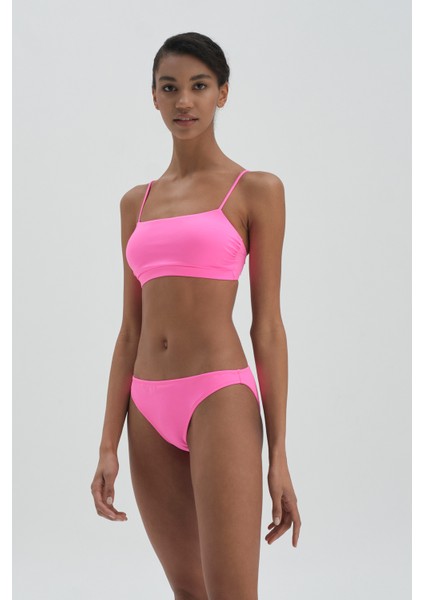 Neon Pembe Bralet Bikini Üst