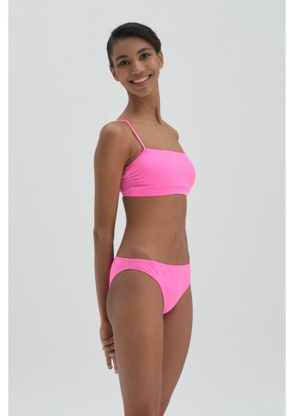 Neon Pembe Bralet Bikini Üst