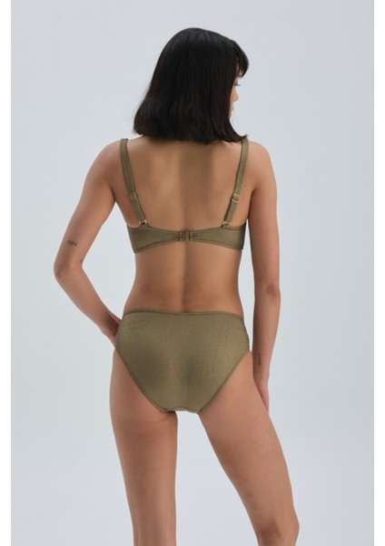 Yeşil Toparlayıcı Yüksek Bel Bikini Alt