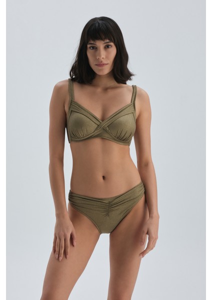 Yeşil Toparlayıcı Yüksek Bel Bikini Alt modelleri