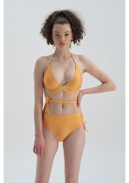Sarı Toparlayıcı Balenli Bikini Üst modelleri