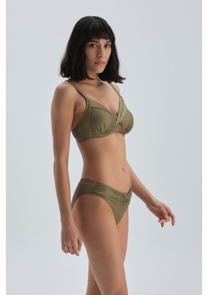 Yeşil Toparlayıcı Yüksek Bel Bikini Alt fiyatları