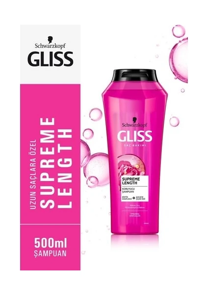 Supreme Length Koruyucu Şampuan - Biotin Kompleksi ve Şakayık Çiçeği Özü ile 500 ml