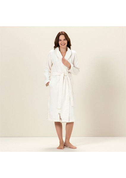 Giraffe Kadın Bornoz Ekru