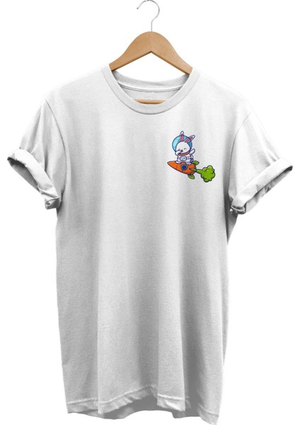 Astrorabbit Baskılı Pamuk Oversize Dijital Baskılı T-Shirt