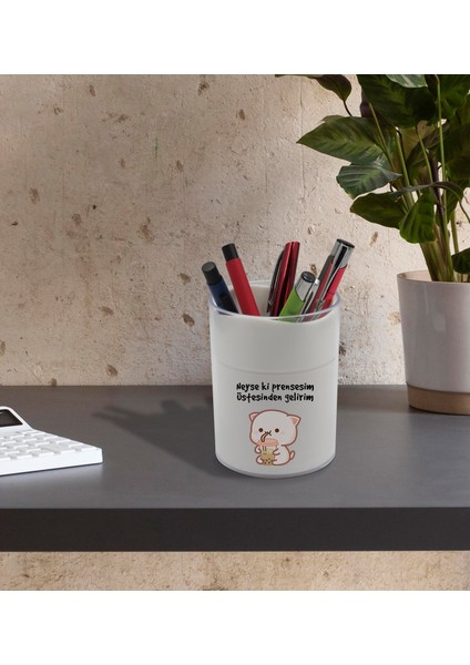Gift Neyse Ki Prensesim Tasarımlı Beyaz Akrilik Kalemlik - Model 1 fiyatları
